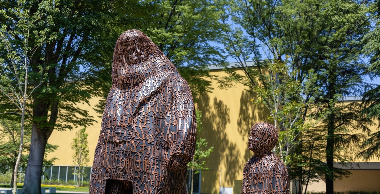 Harry Potter statues outdoors at Warner Bros. Studios Japan