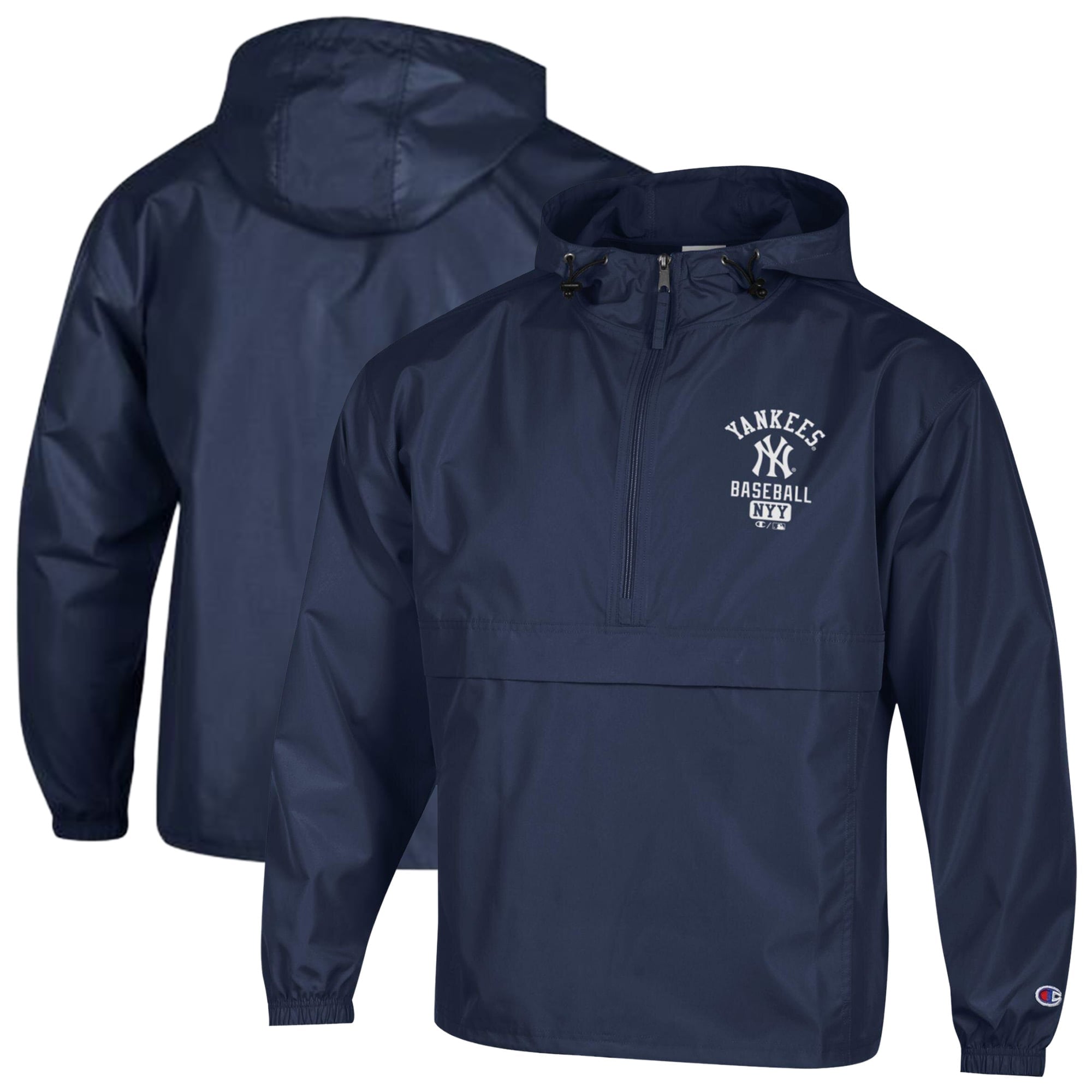 Navy Champion New York Yankees packable windbreaker