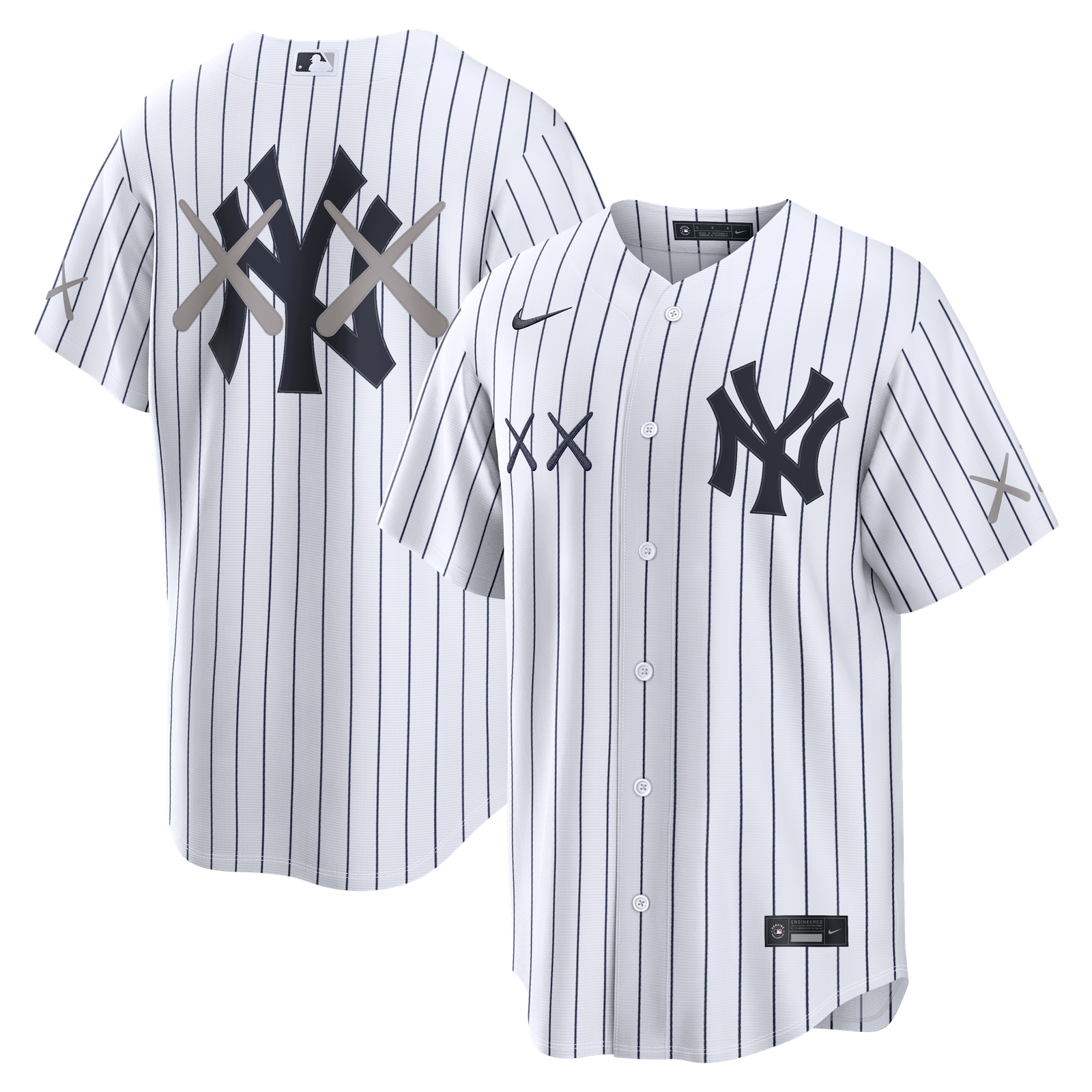 White Nike x KAWS New York Yankees Stadium Jersey