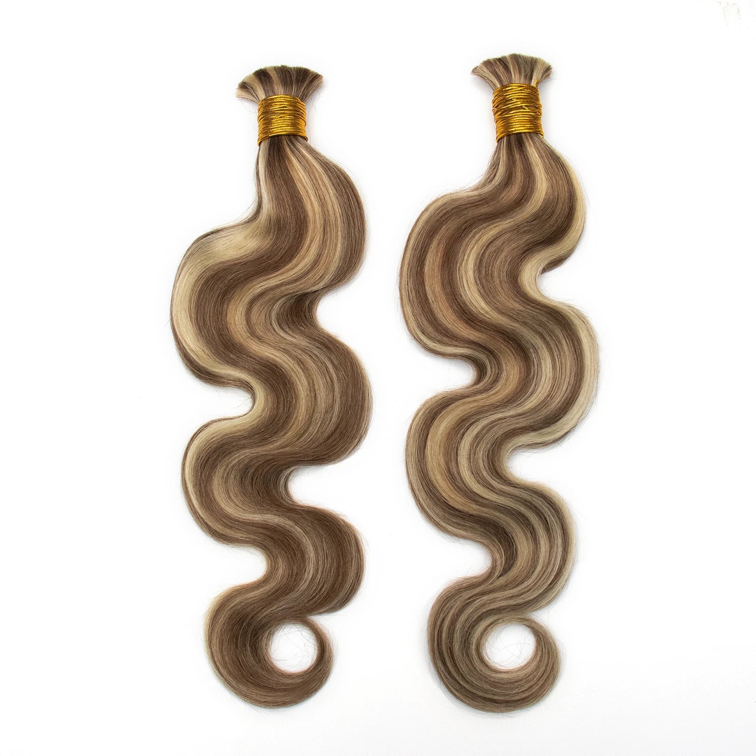 Two bundles of 6 and 60 mix color body wave human braiding hair