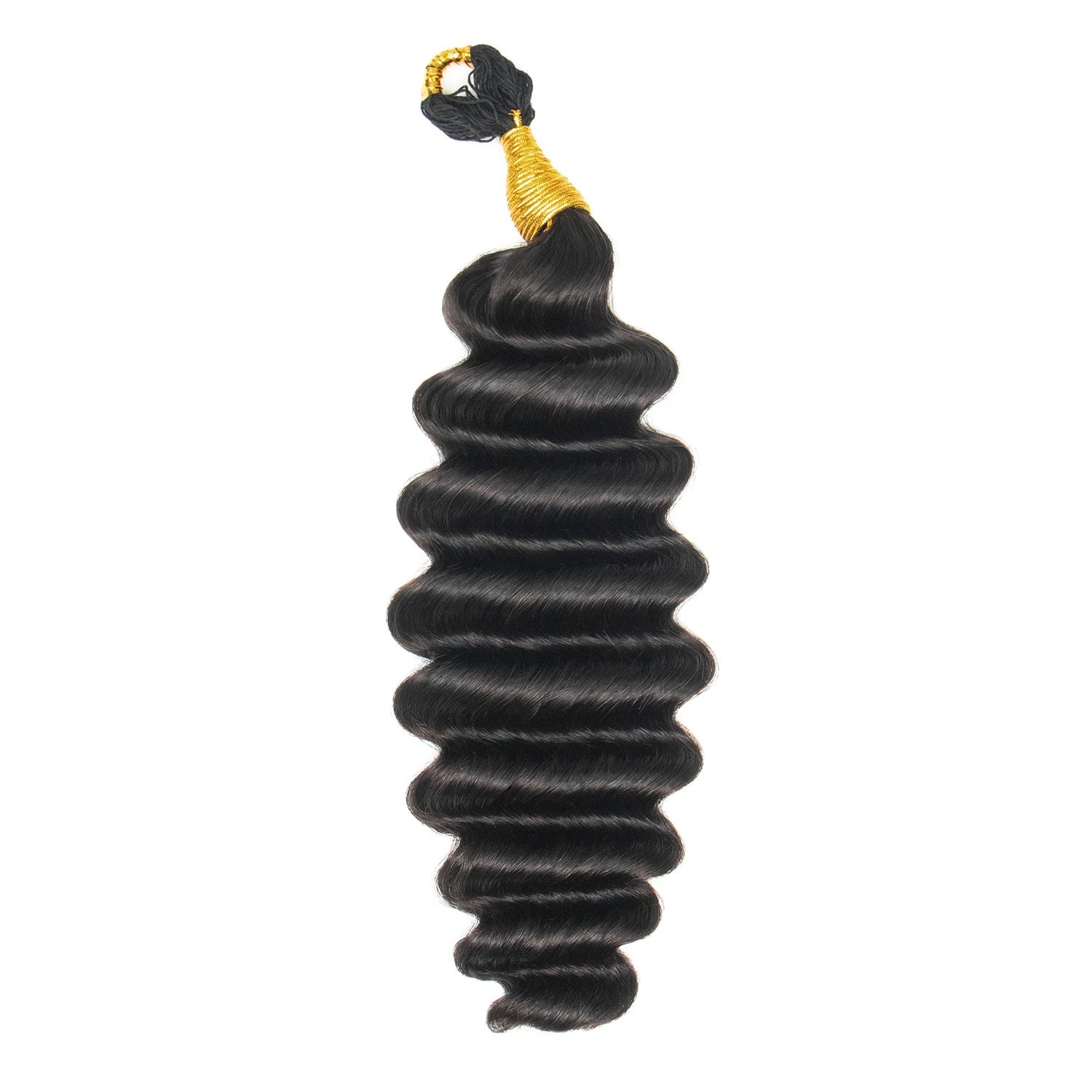 Extended thread deep wave crochet hair for feed-in braiding