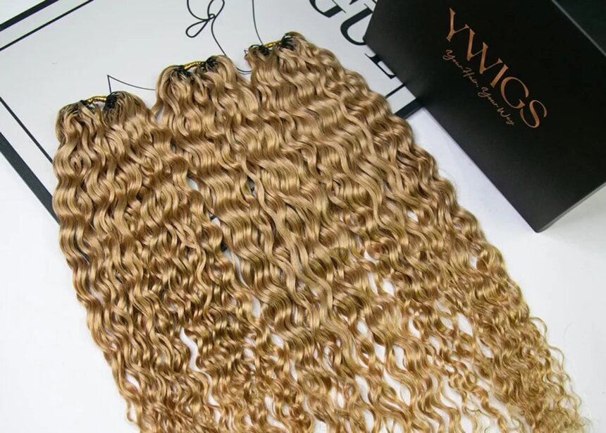 Number 27 honey blonde Spanish curl human crochet hair