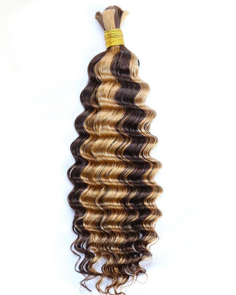 Number 4 and 27 piano color deep wave bulk hair extensions