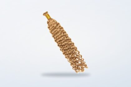 One bundle of 27 honey blonde Spanish curl human bulk hair