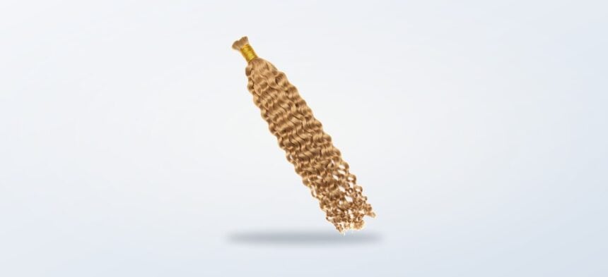 One bundle of 27 honey blonde Spanish curl human bulk hair