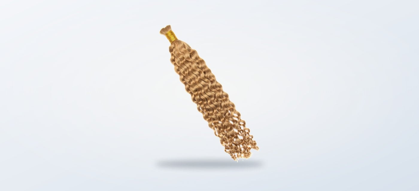 One bundle of 27 honey blonde Spanish curl human bulk hair