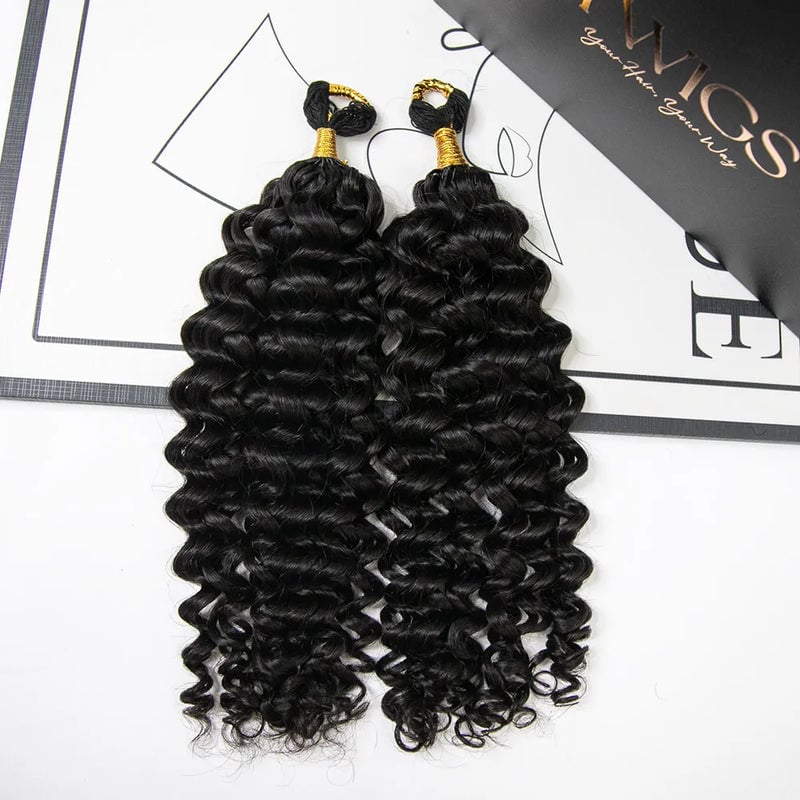 Extended thread Spanish curl crochet hair for feed-in braiding