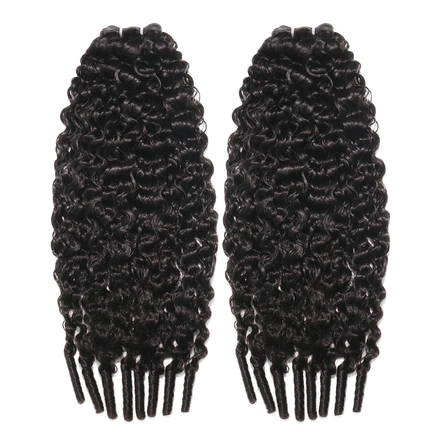 Water curly ultra thin genius weft human hair bundle