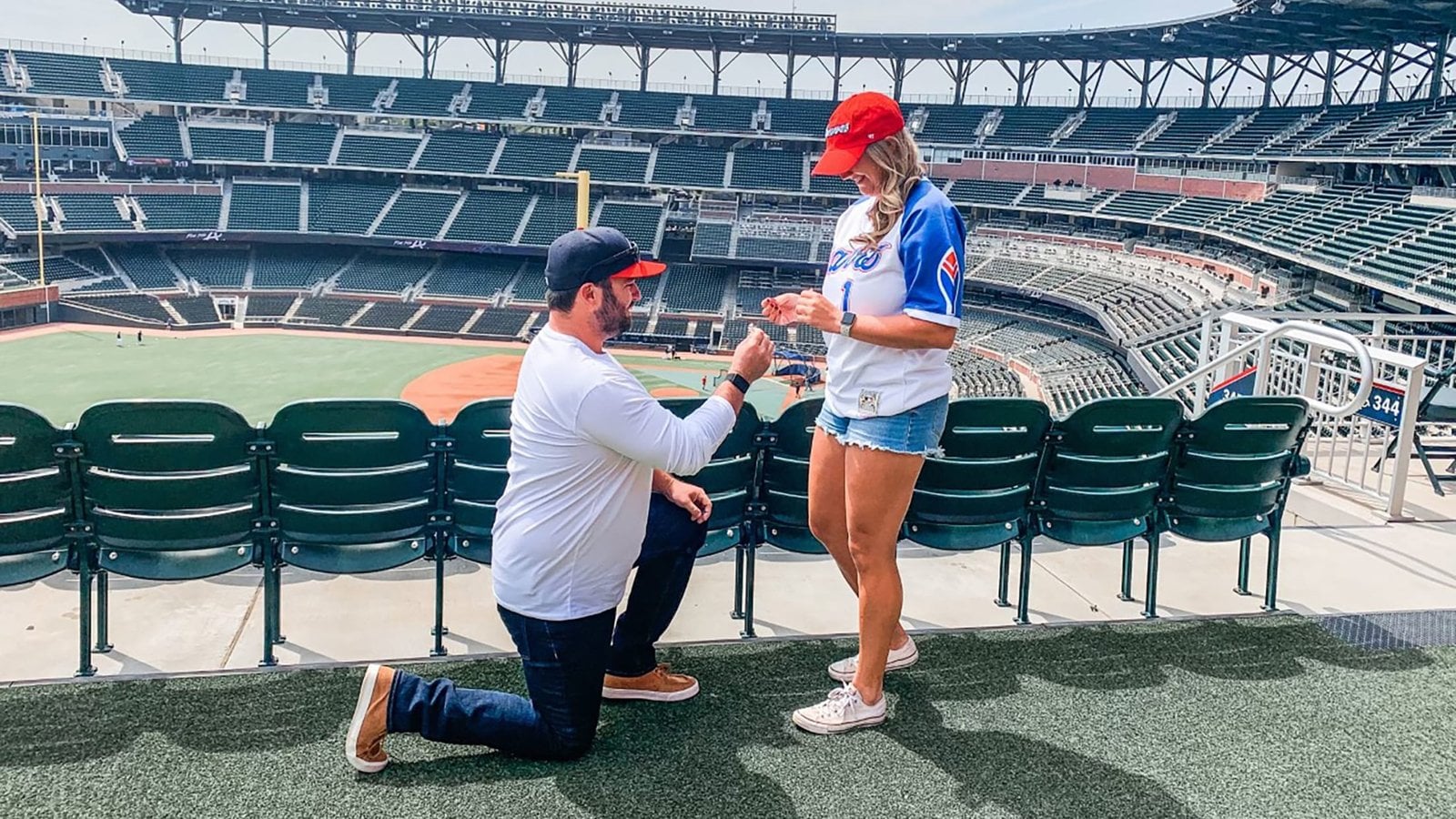 A stadium scene at an Atlanta Braves event