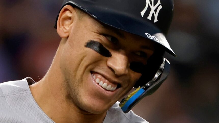 Yankees baseball player close-up during a game
