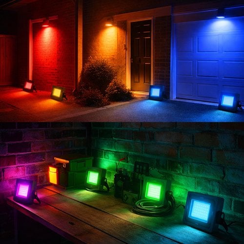 Coloured LED floodlights