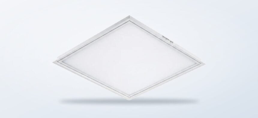 LED panel lights set into a suspended ceiling