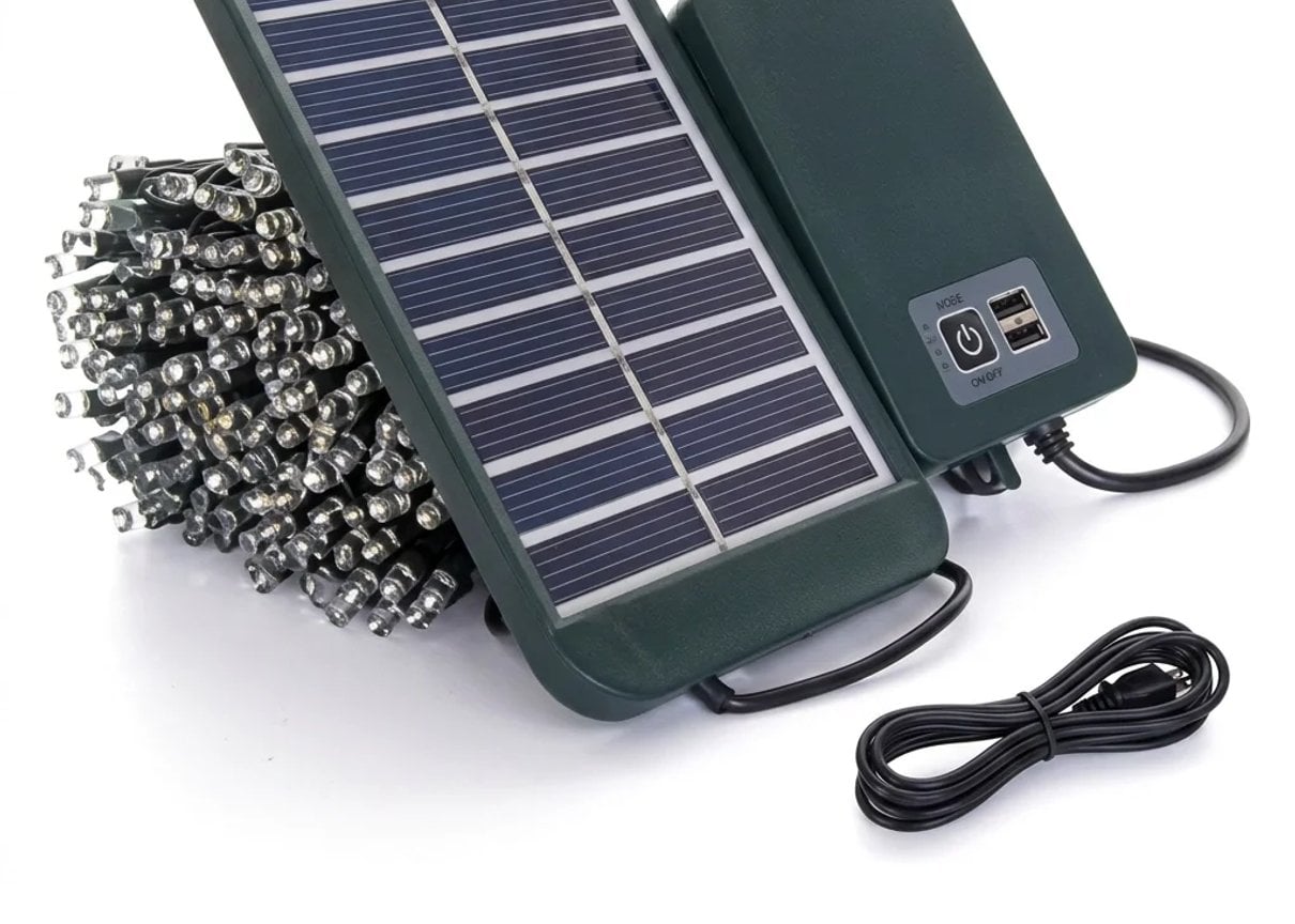 Solar string lights with a separate control panel