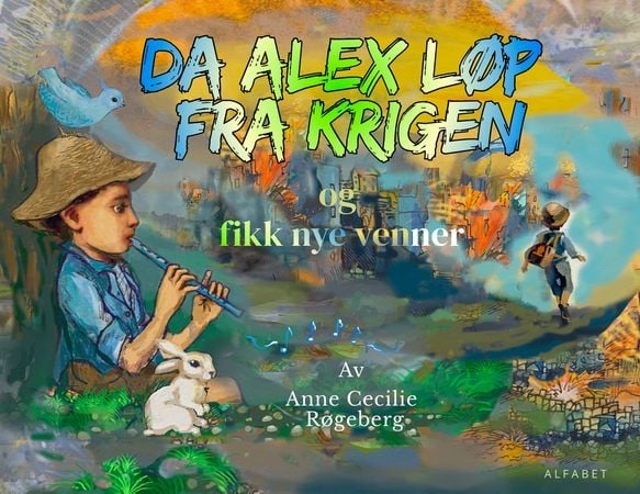 Omslaget til Da Alex løp fra krigen, en illustrert fortelling om flukt