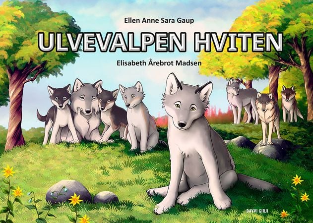 Omslaget til Ulvevalpen Hviten om ulvens liv i naturen