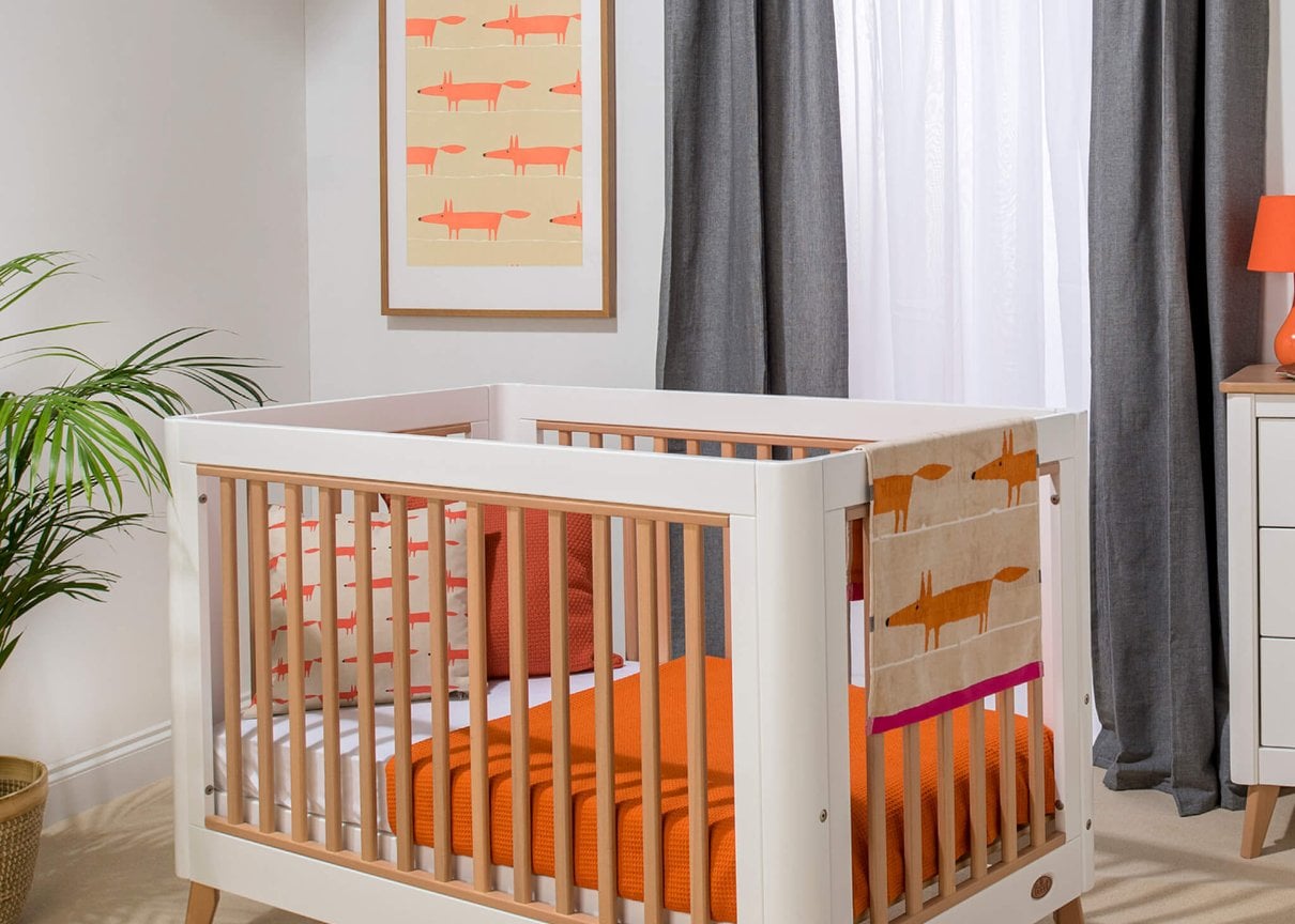Perla cot bed in a softly styled nursery