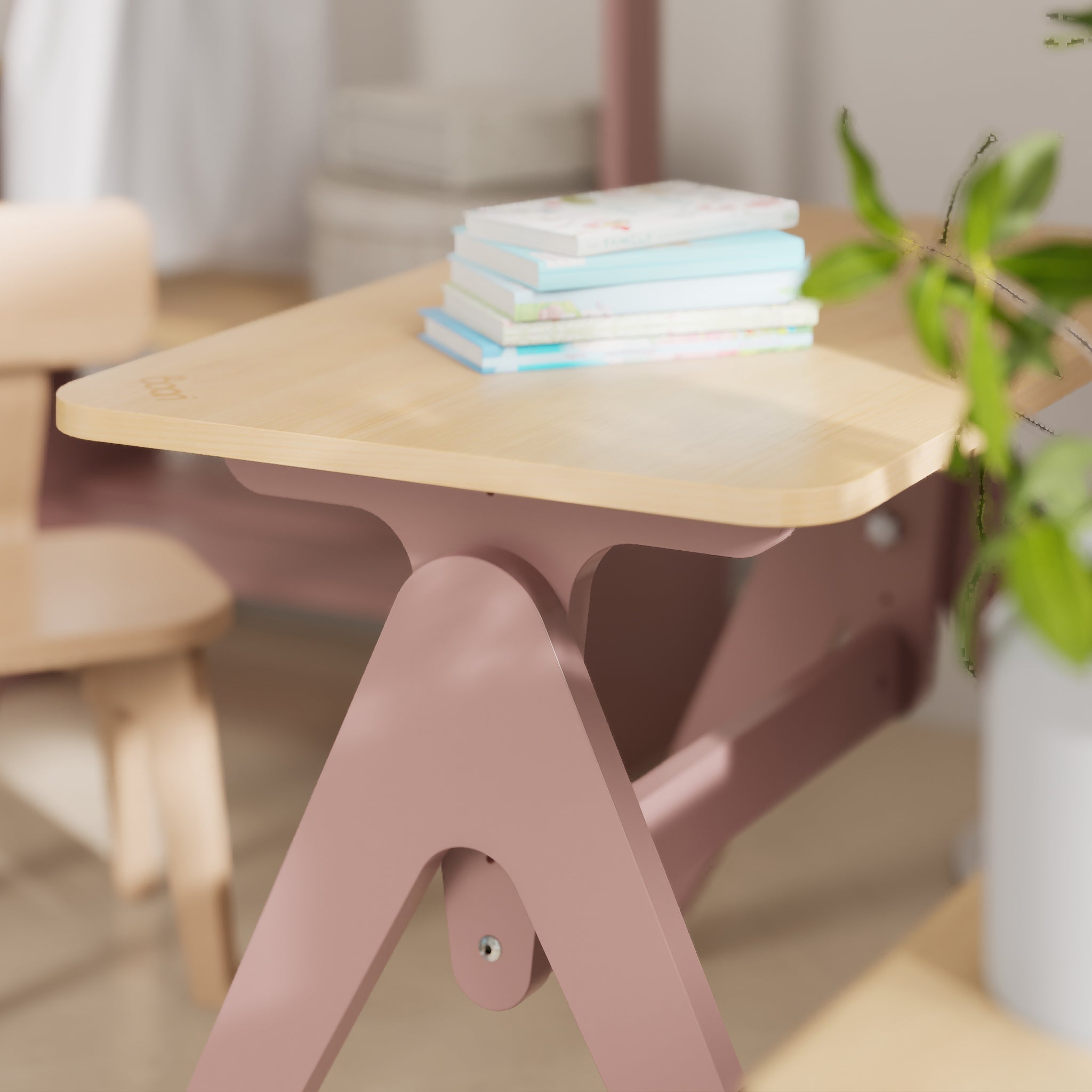 Tidy learning table in a child’s play and study area