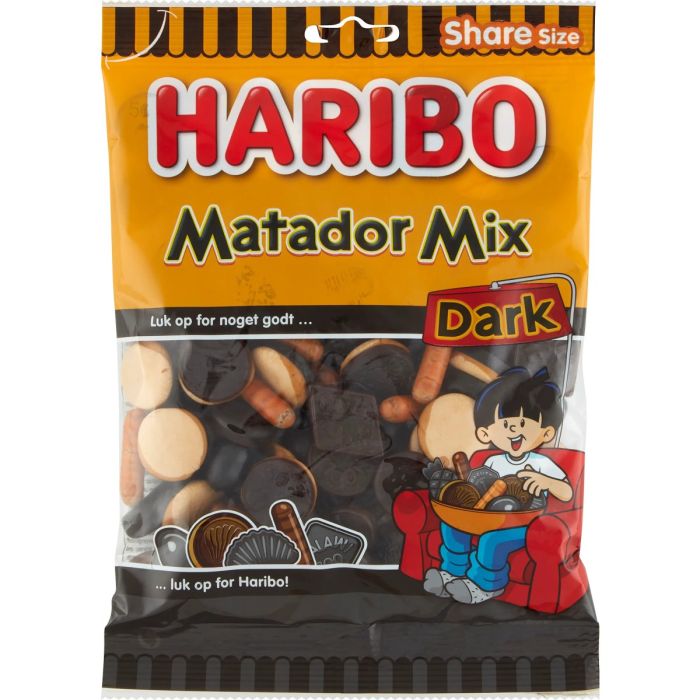 Dunkle Süßigkeitenmischung in einer Produktpackung