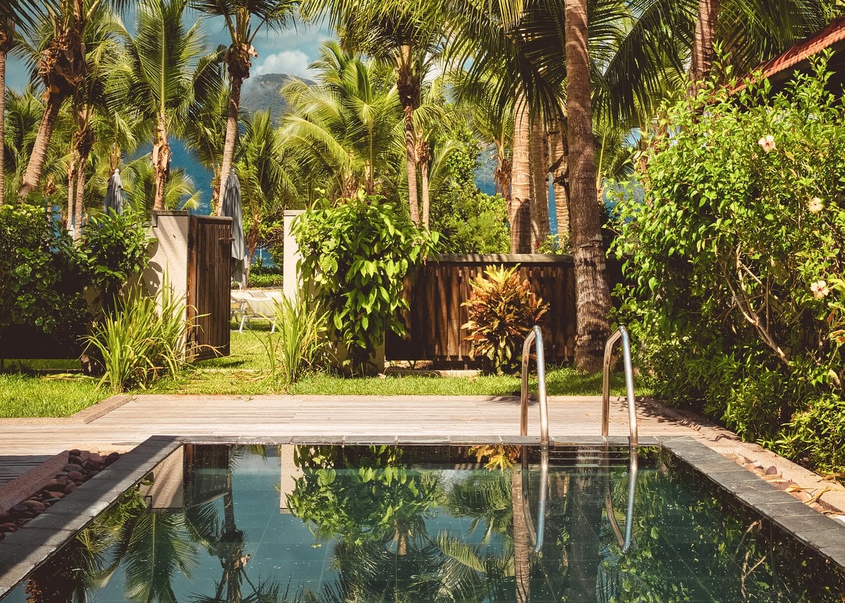 Coastal resort setting at Club Med Seychelles