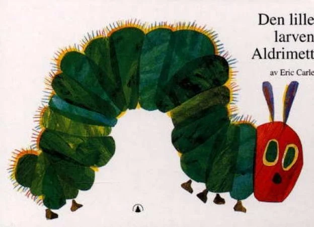 Forsiden til Den lille larven Aldrimett