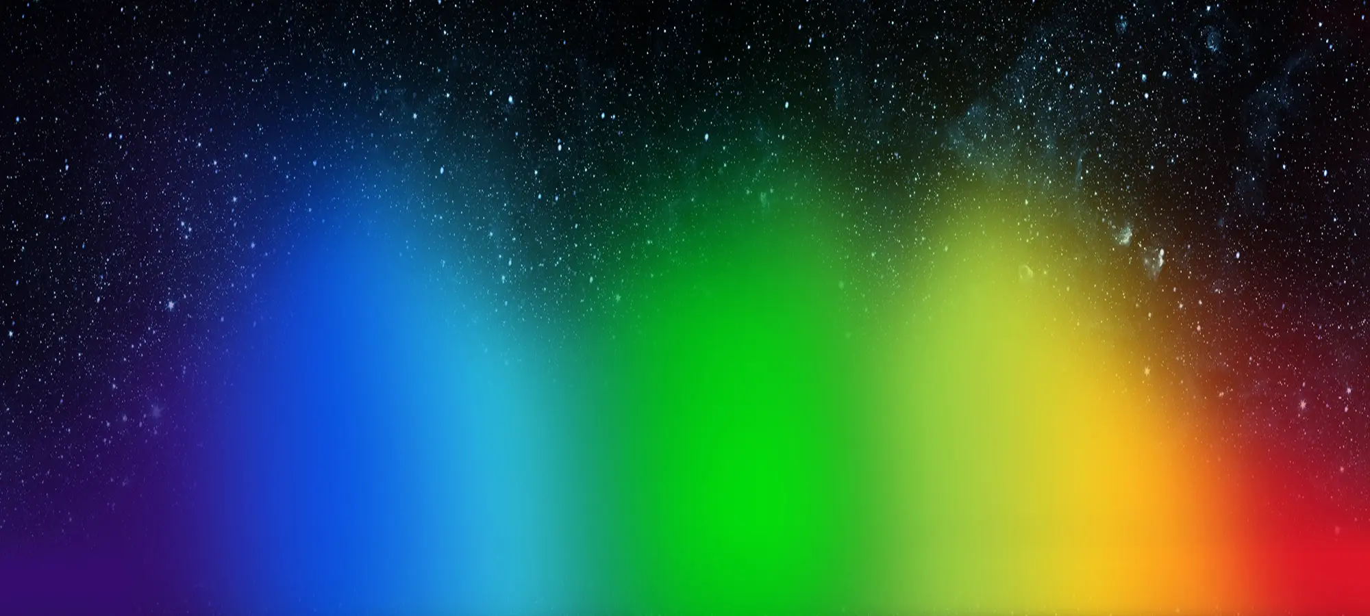Fondo estrellado con espectro arcoíris