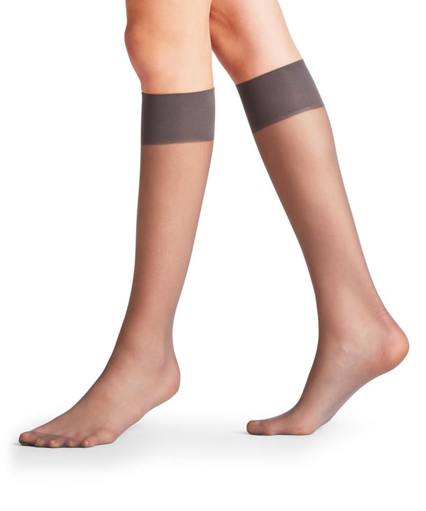 Graue Pure Matt 20 DEN Damen Kniestrümpfe von Falke