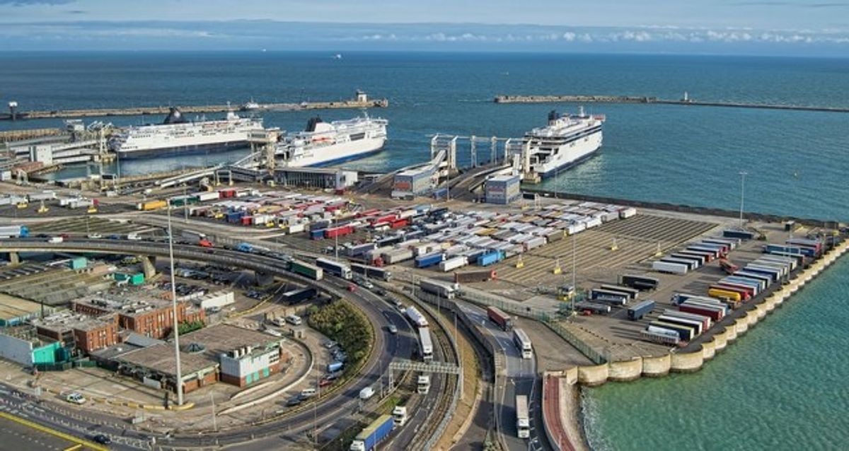 Ferries alongside the docks at Dover