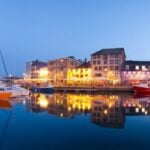 Plymouth waterfront and port lights
