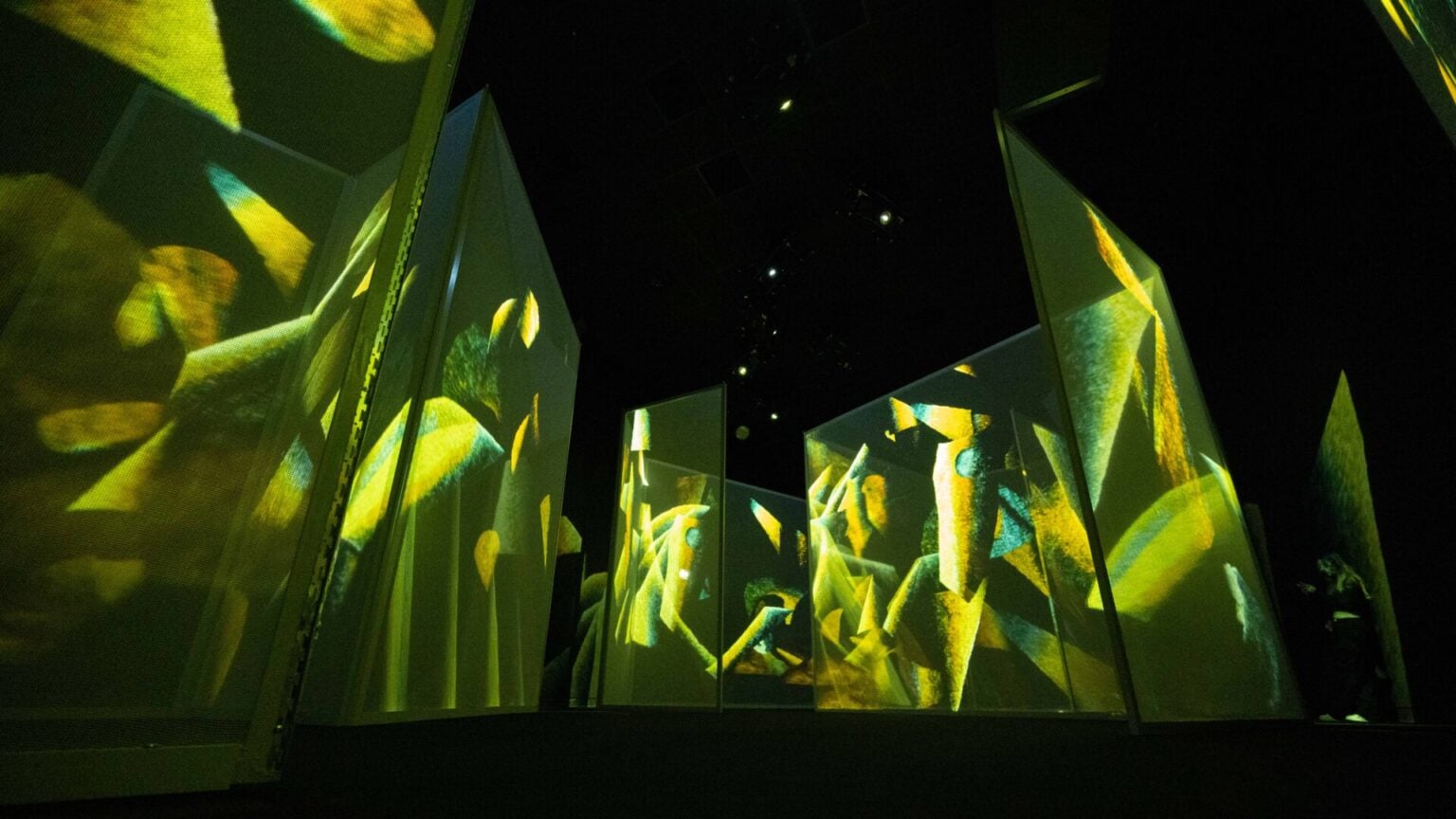 Geometric Malevich-inspired projection in The Art Of Abstraction gallery at Frameless