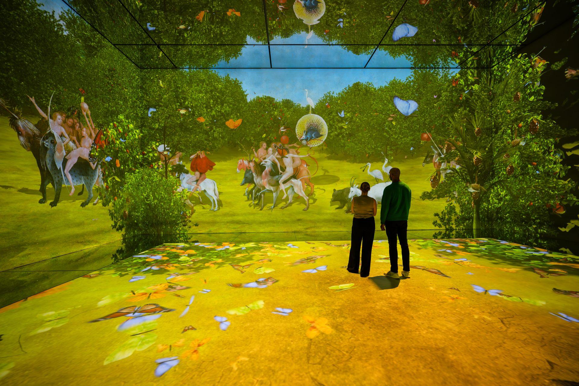 Bosch artwork projected in a Frameless gallery