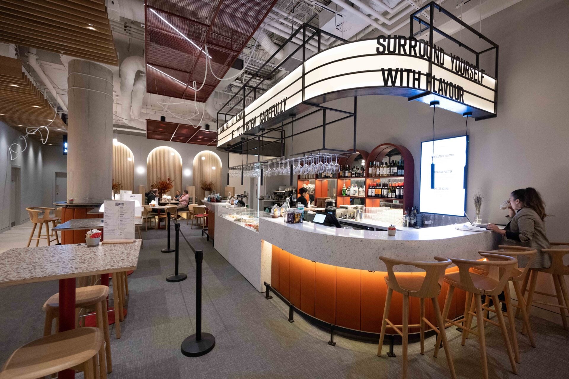 The cafe area at Frameless in London