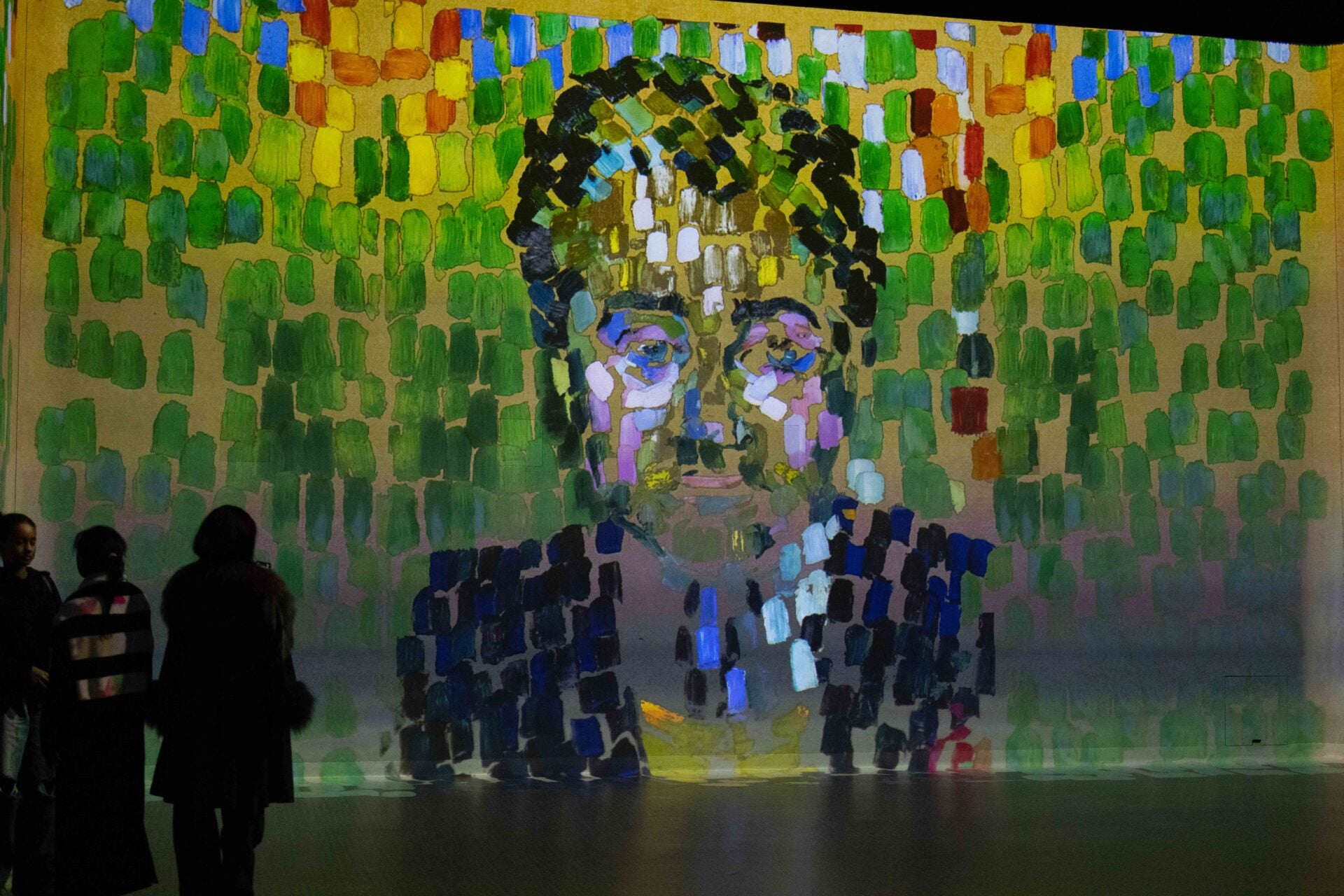 Colourful projected artwork in Frameless Colour In Motion