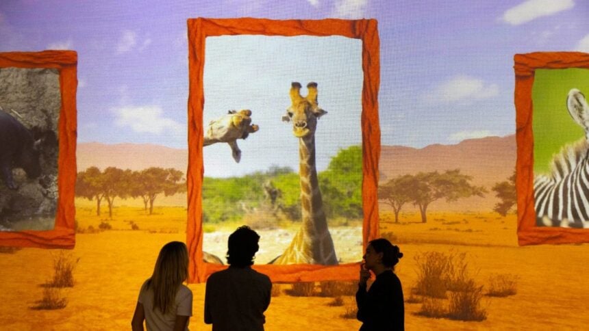 Projected wildlife image for the Comedy Wildlife Awards Lates residency