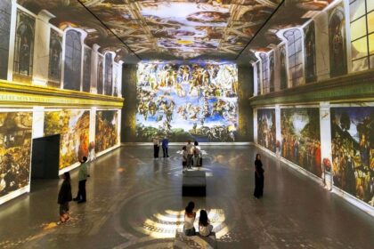 Projected Sistine Chapel artwork inside the Frameless experience