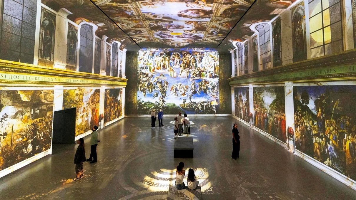 Projected Sistine Chapel artwork inside the Frameless experience