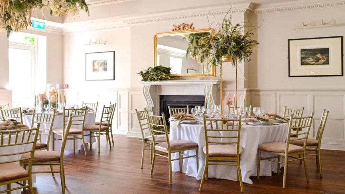 The Garden Room dining space at the Abbey Court Hotel