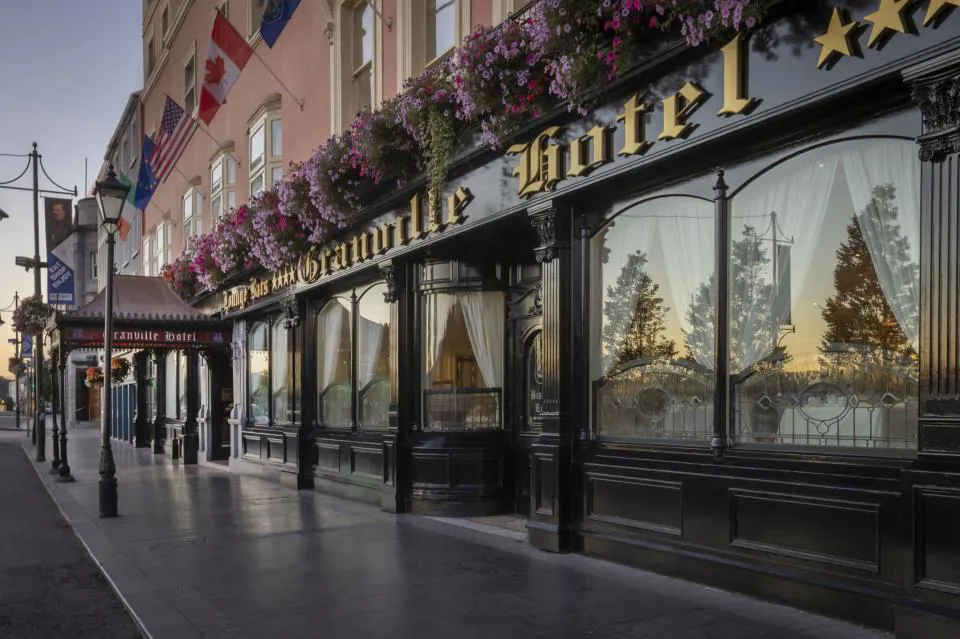 City hotel exterior with street frontage