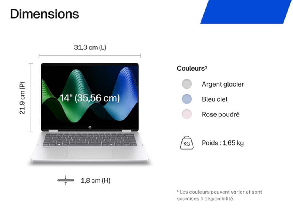 Ordinateur HP OmniBook 5 Flip présenté en mode convertible