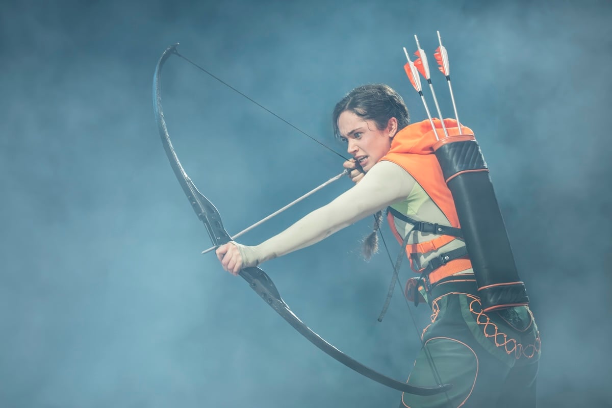 A dramatic stage scene from Hunger Games on Stage