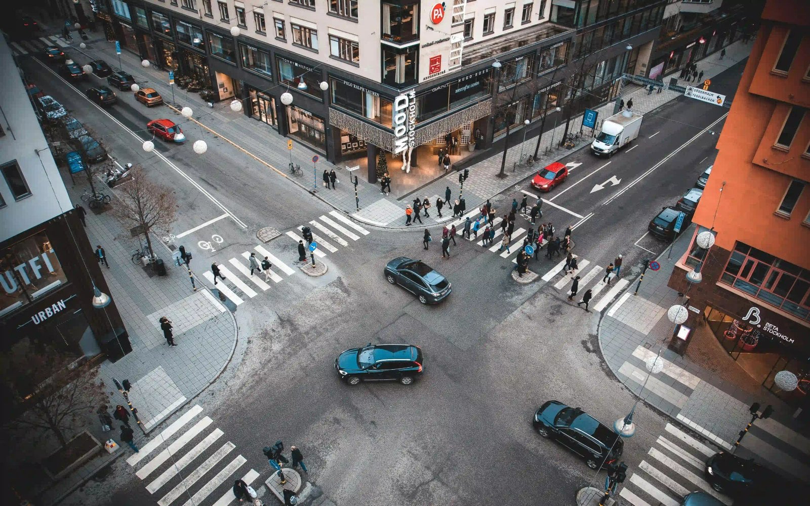 Stadskorsning sedd ovanifrån