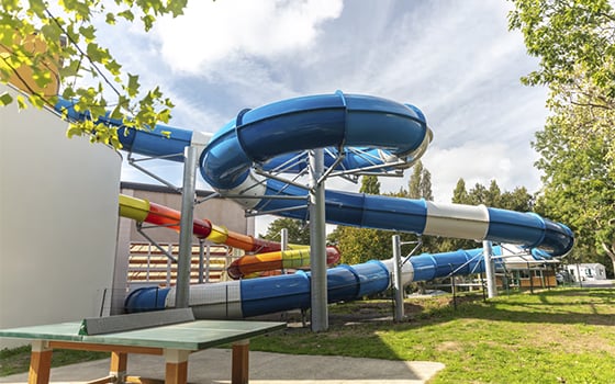 Water slides at Château Lez Eaux holiday park