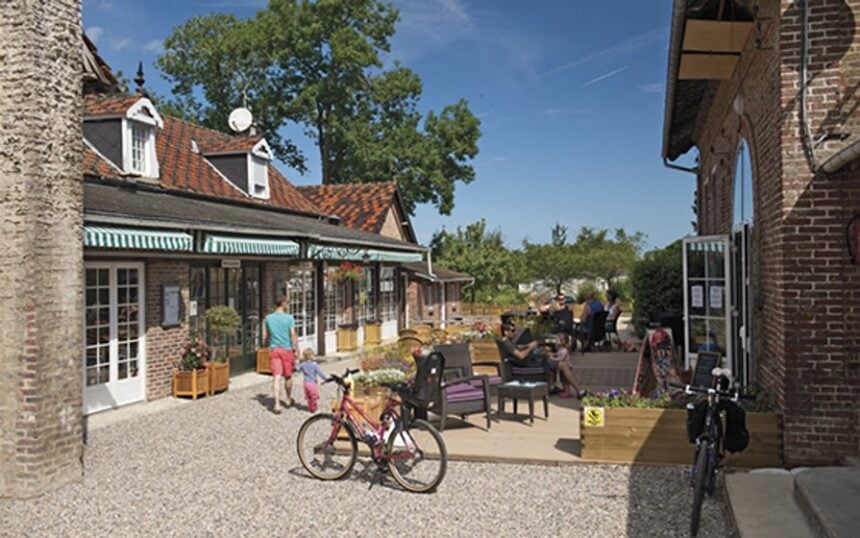Outdoor holiday park space at Domaine de Drancourt in France