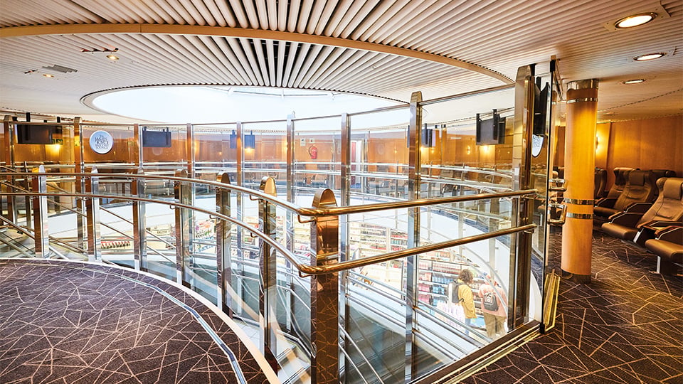 Ferry atrium balcony area on Ulysses
