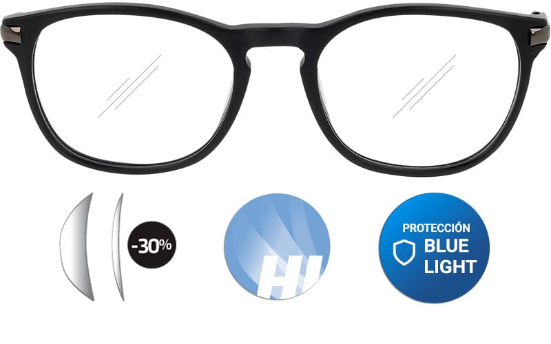 Lentes Masvision para graduaciones altas sobre fondo claro