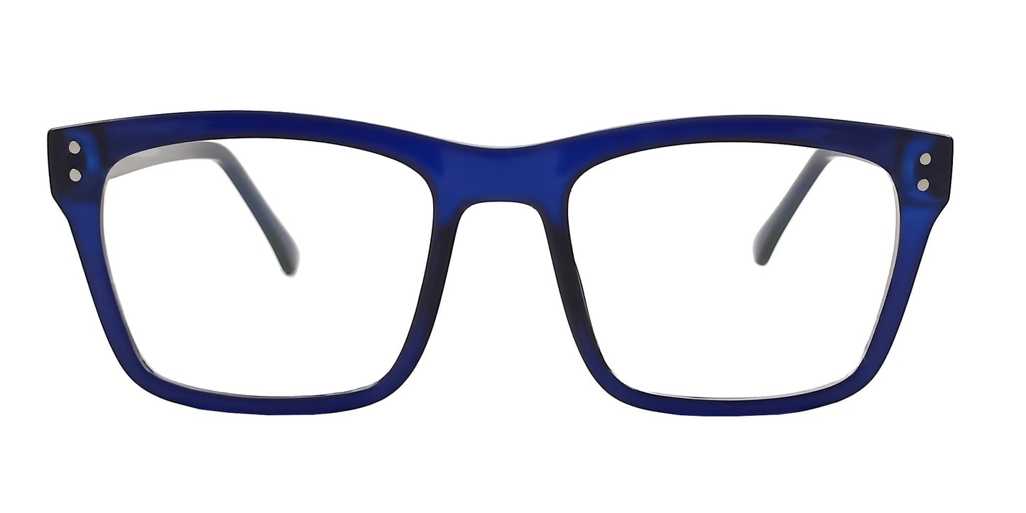 Lentes Masvision con filtro de luz azul, montura rectangular azul