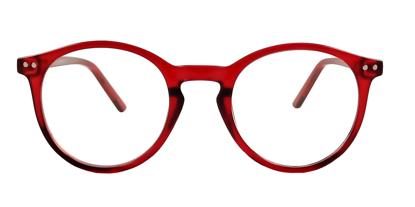 Lentes Masvision con filtro de luz azul, montura redonda roja