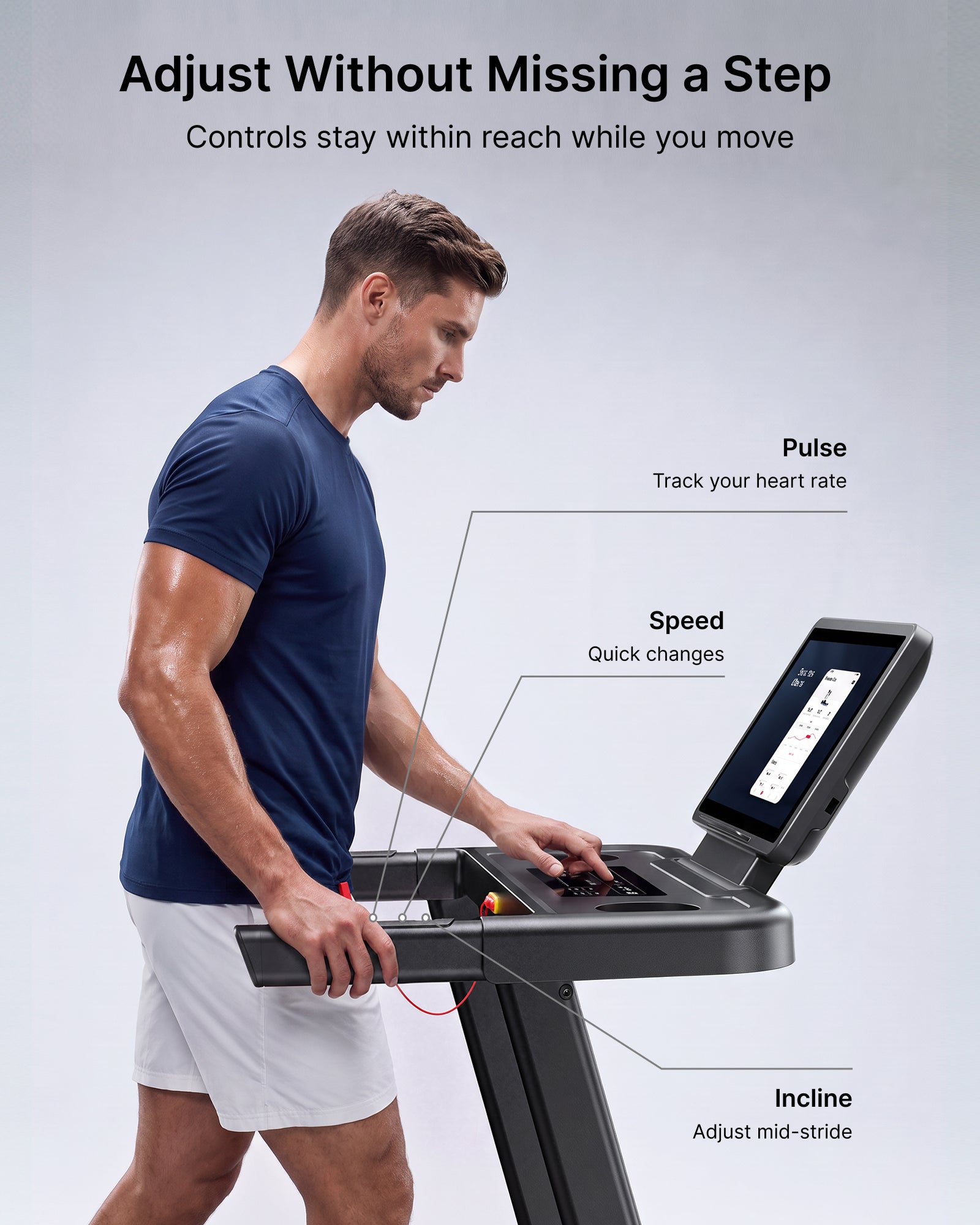 Merach folding treadmill with a large display