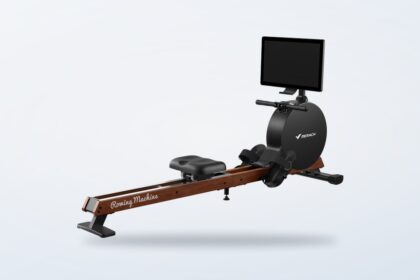 Merach Q3 Aura rowing machine with HD screen in a clean product view