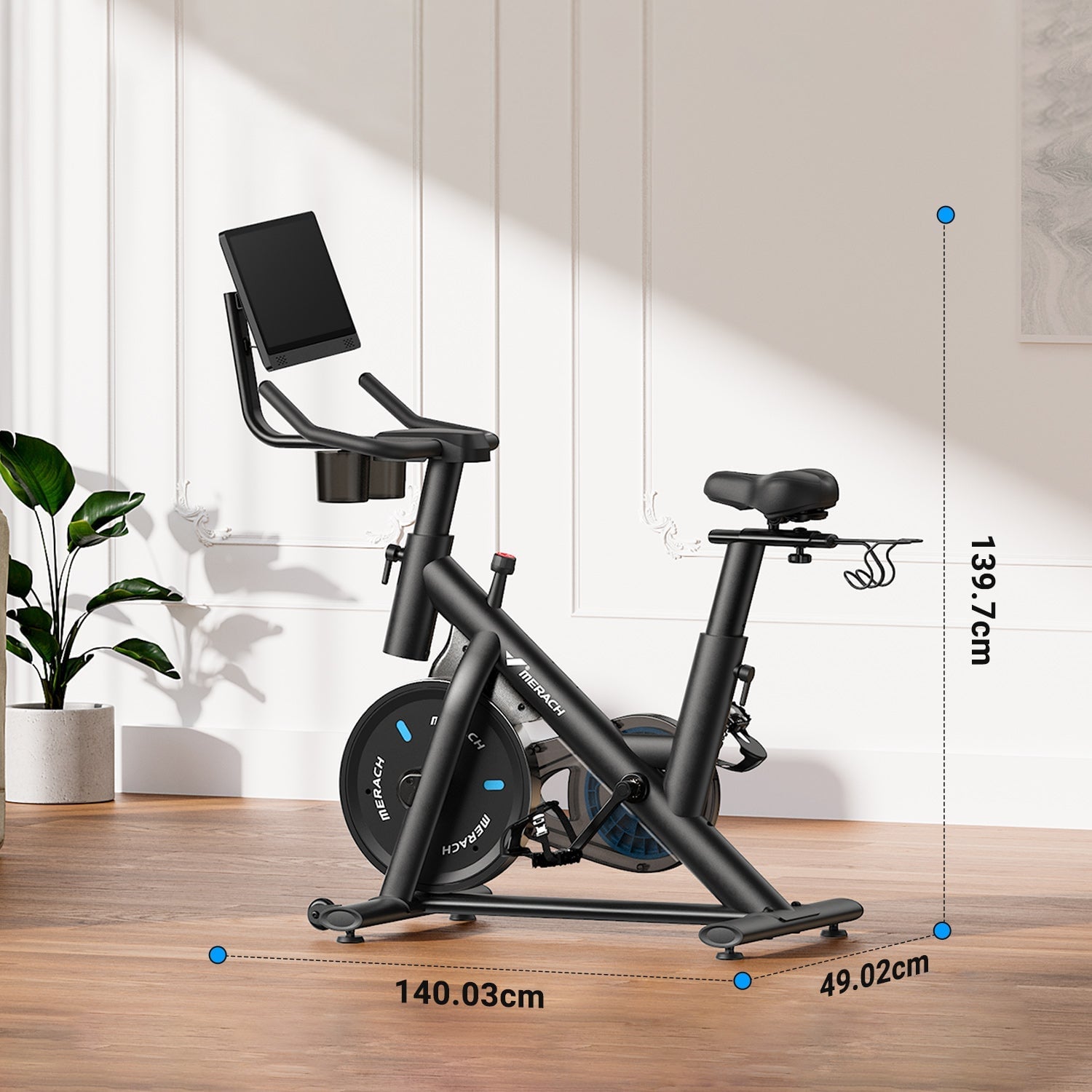 Merach S26B3 exercise bike with HD screen