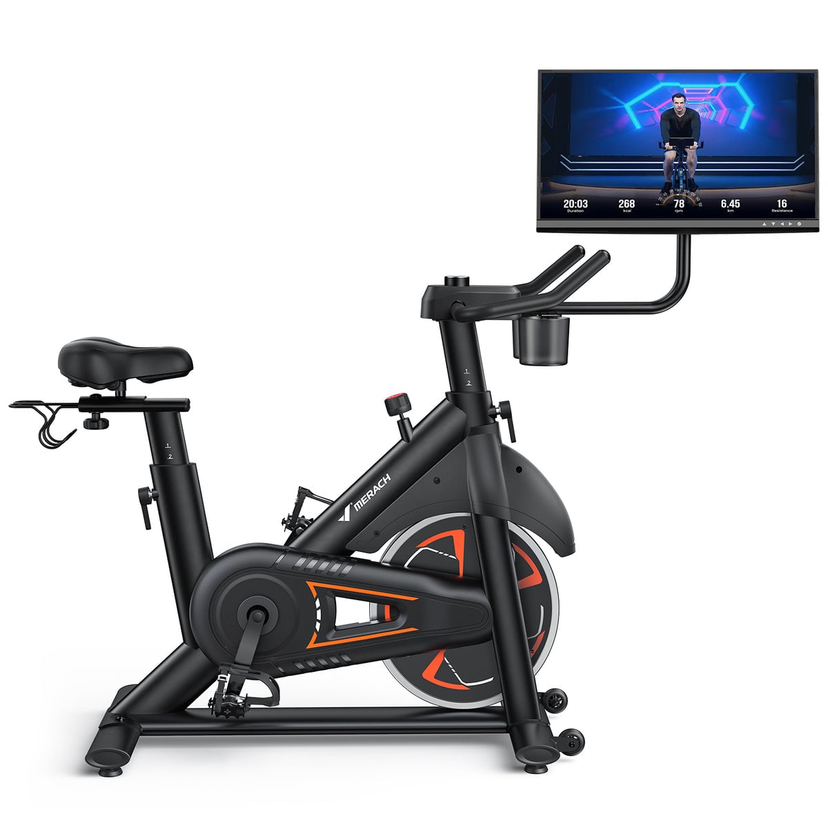 Merach S36B3 indoor exercise bike with display